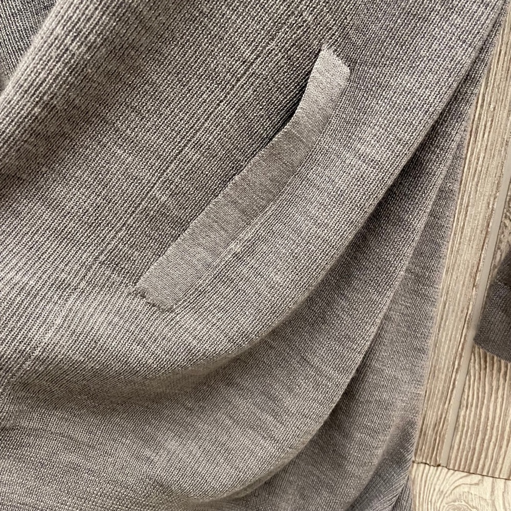 Theory Gray Wool Cardigan Open Front With Pockets… - image 7